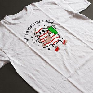 Out Here Looking Like A Snack Christmas Tree Cake Shirt